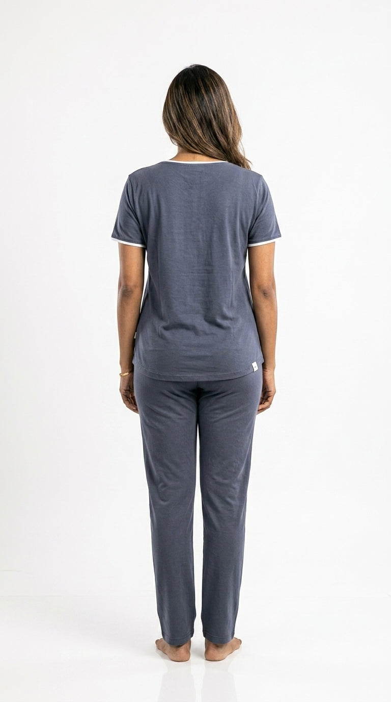 Soft Cotton V Neck PJ Set