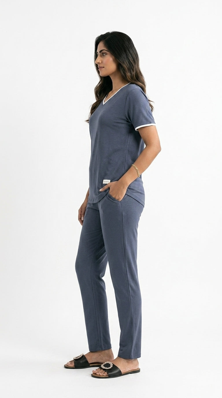 Soft Cotton V Neck PJ Set