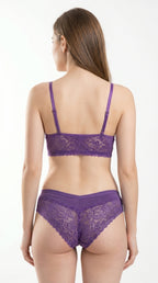 Non padded Allure Floral Bra Set Purple