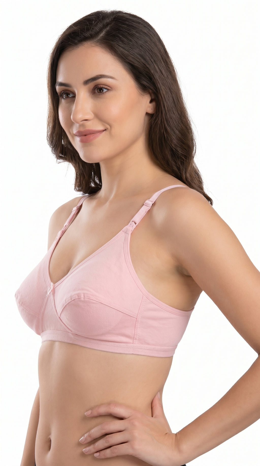 Non Padded Cotton Bra Pink