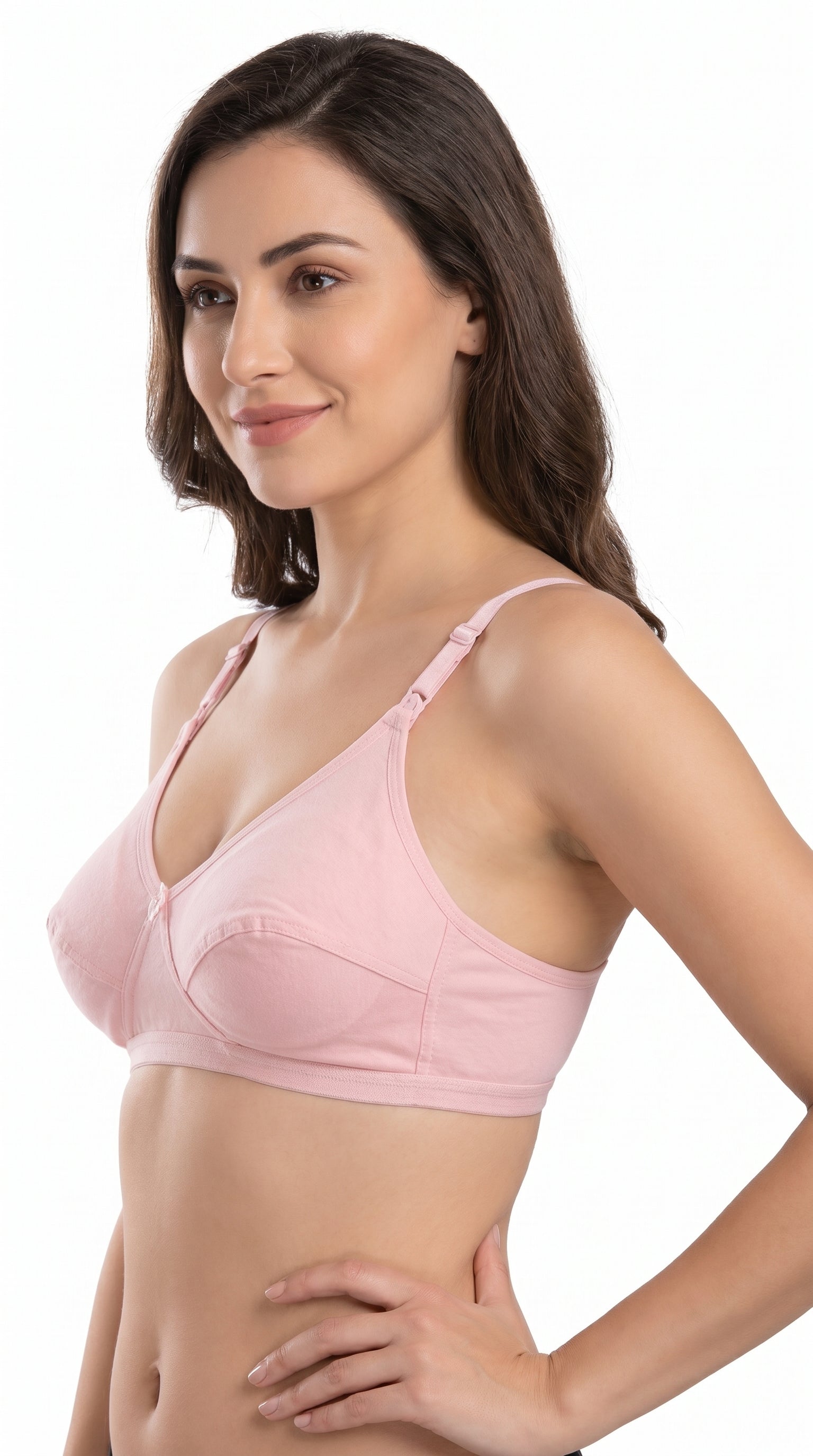 Non Padded Cotton Bra Pink