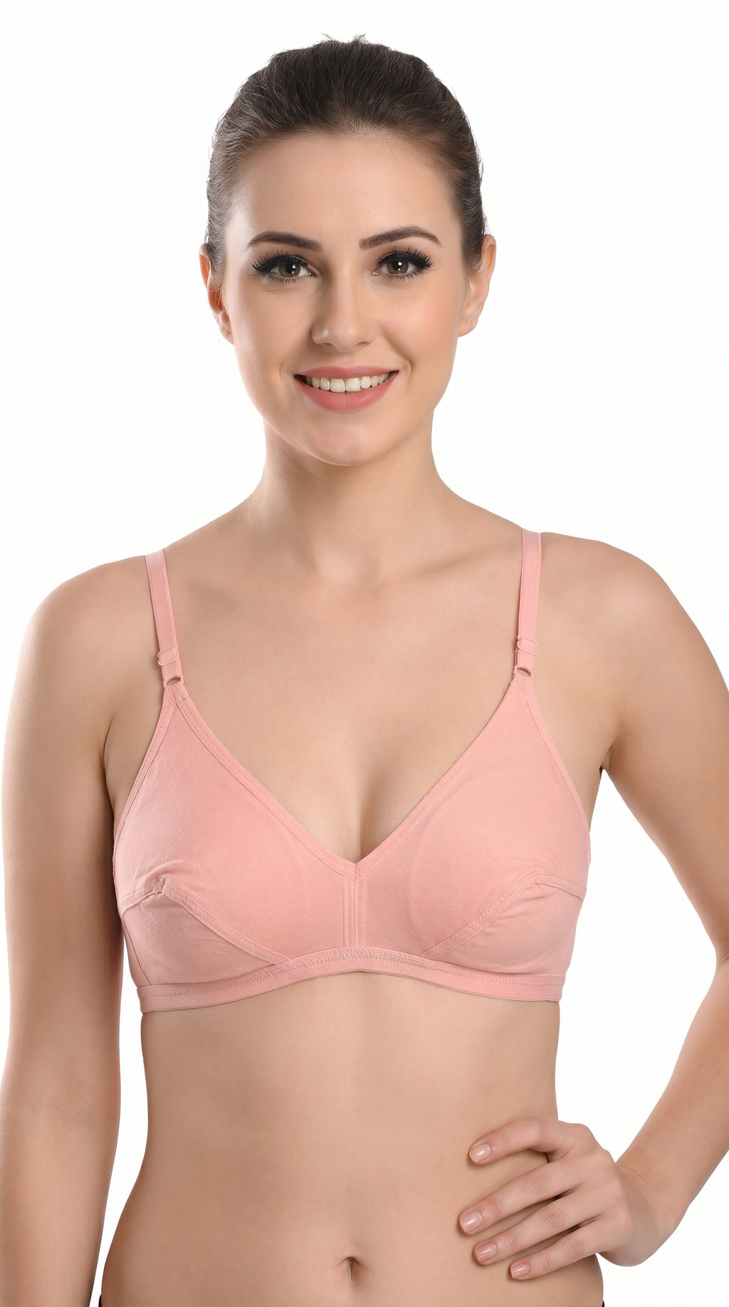 Non Padded Cotton Bra Pink