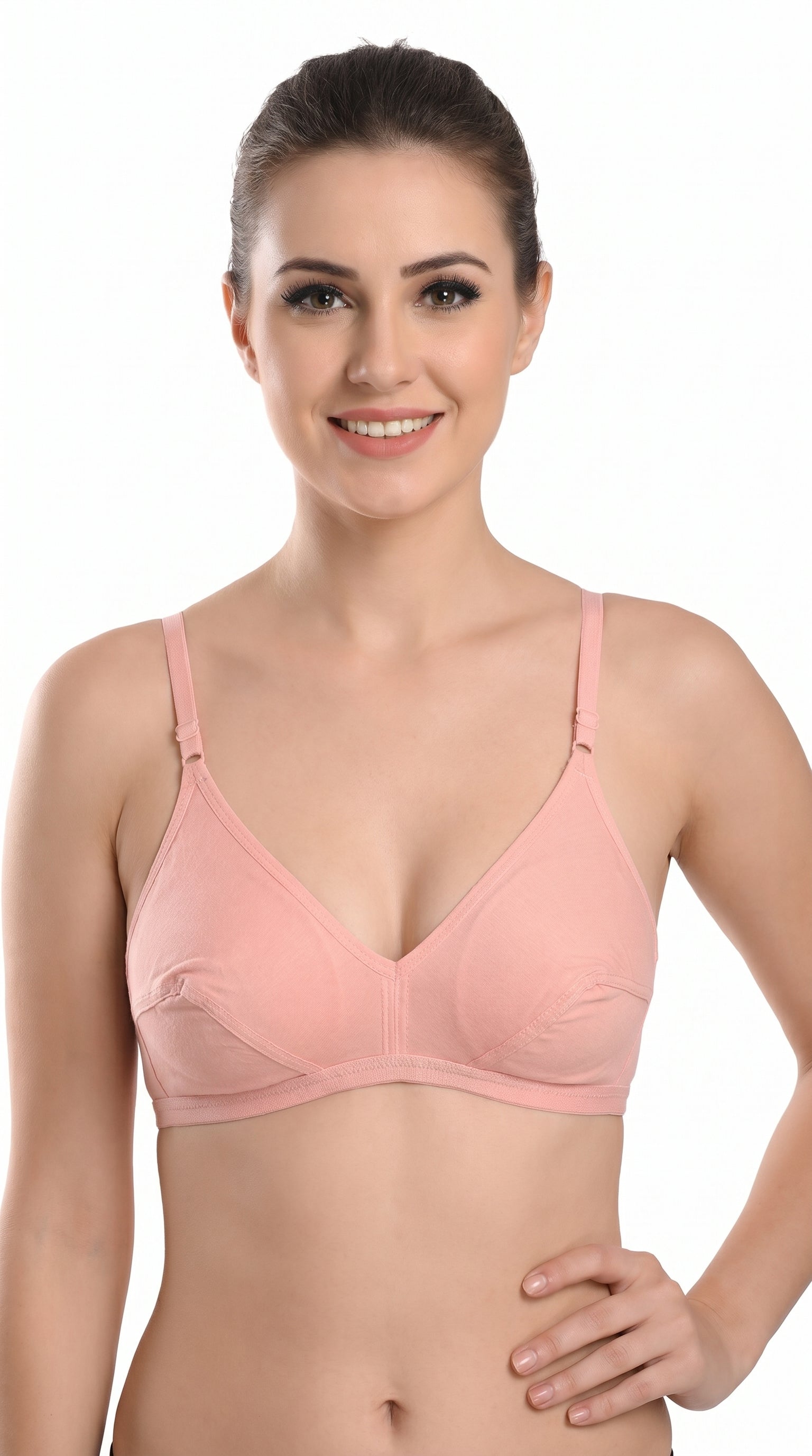 Non Padded Cotton Bra Pink