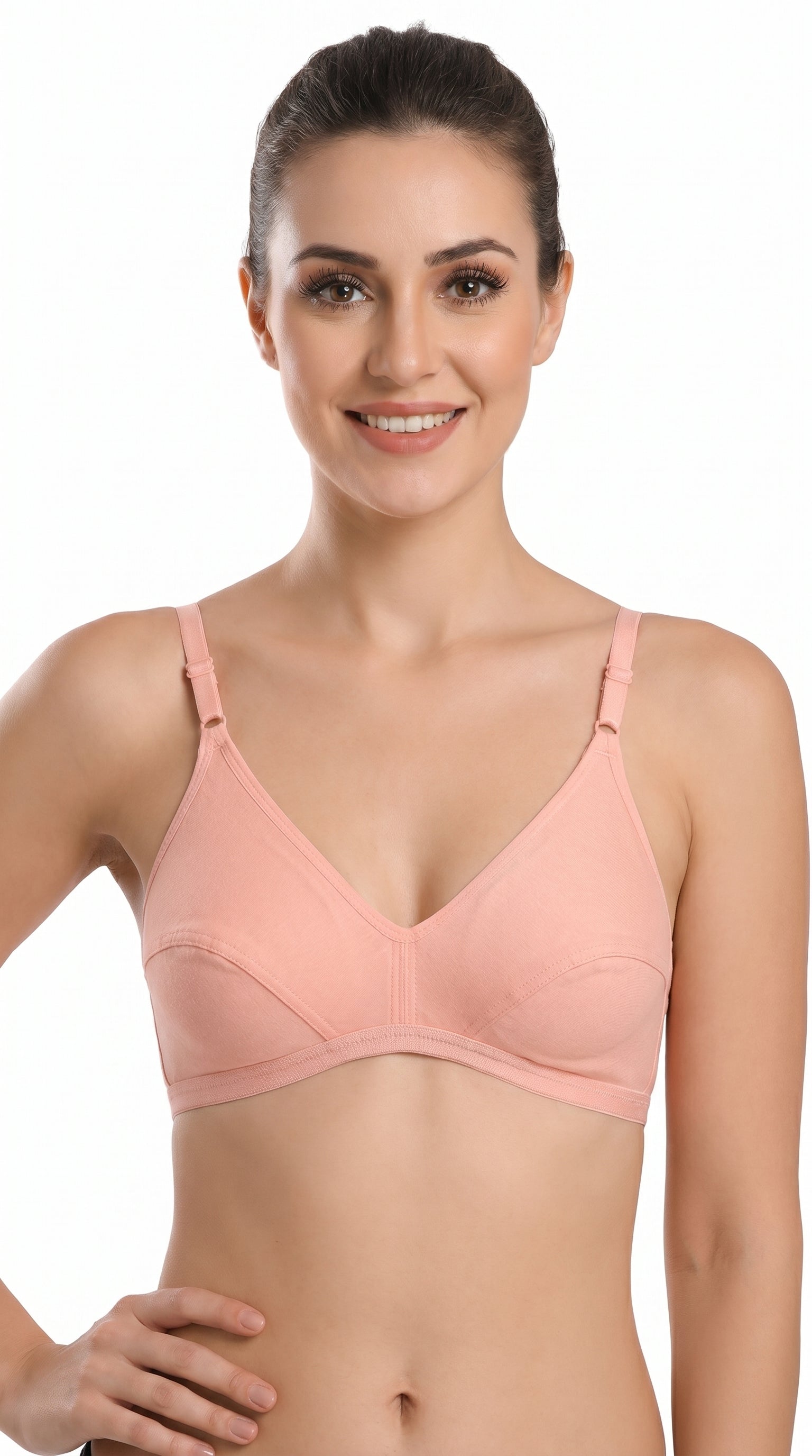 Non Padded Cotton Bra Pink
