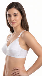 Non Padded Cotton Bra White