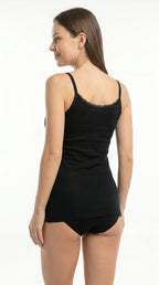 Soft Cotton Camisole Thin Strap Black