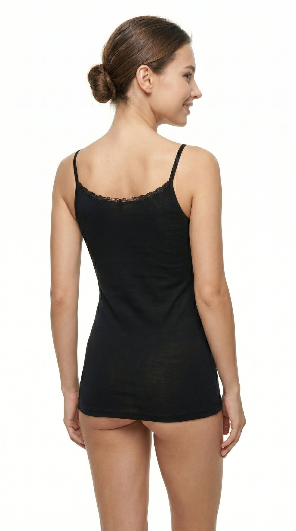 Soft Cotton Camisole Thin Strap Black