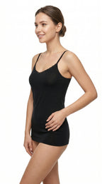 Soft Cotton Camisole Thin Strap Black