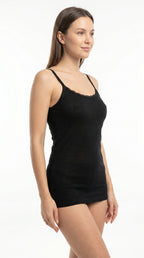 Soft Cotton Camisole Thin Strap Black
