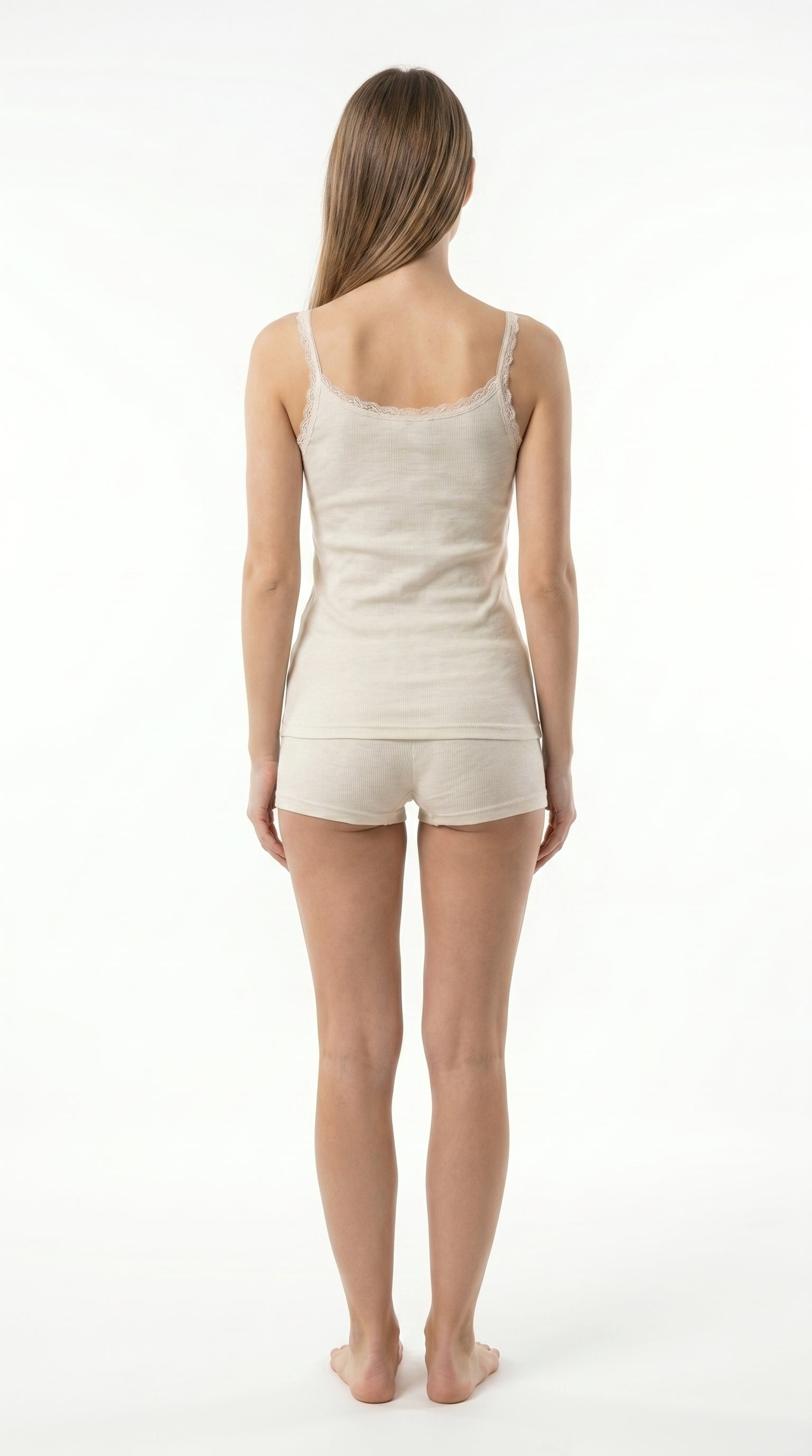 Soft Cotton Camisole Thin Strap White
