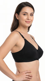 Non Padded Cotton Bra Black