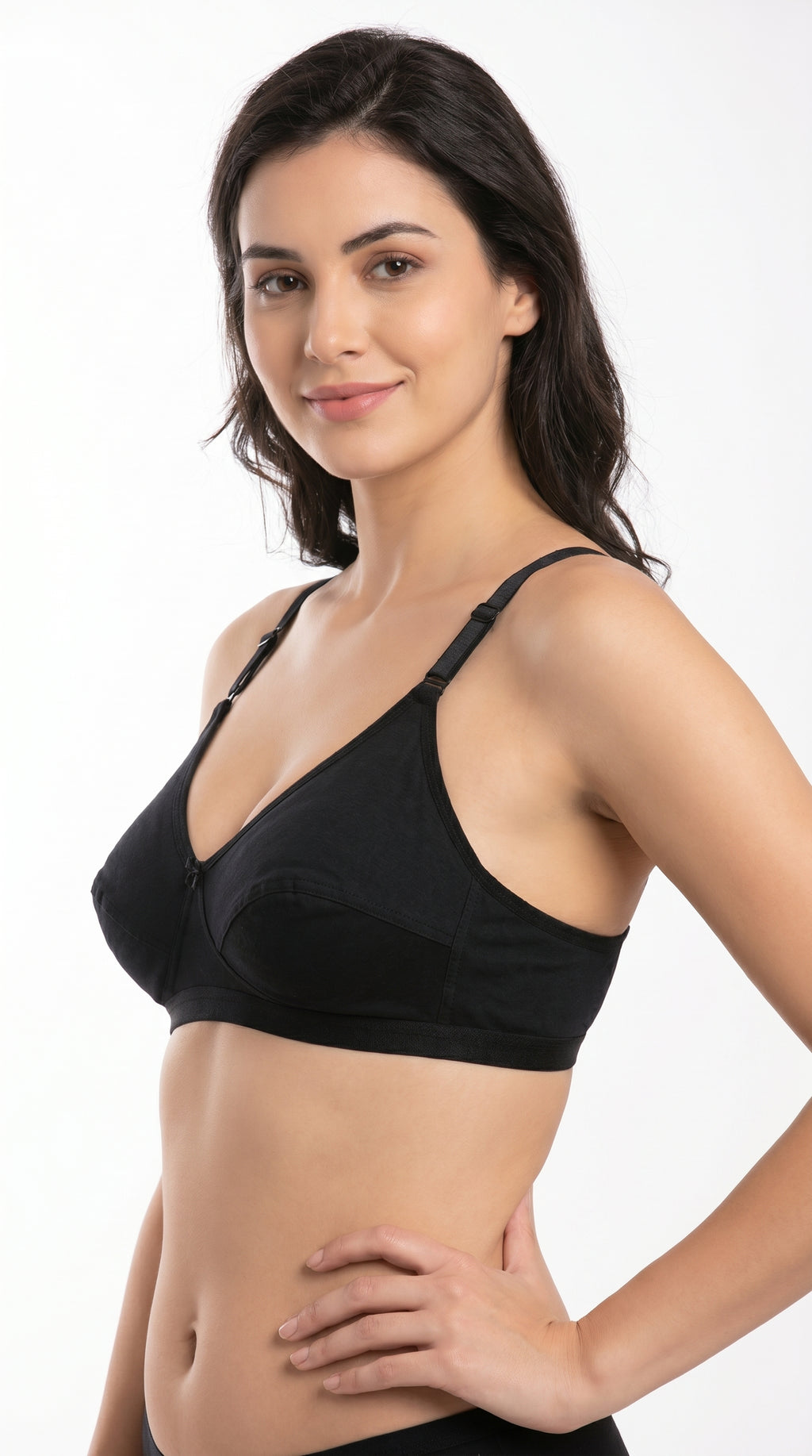 Non Padded Cotton Bra Black