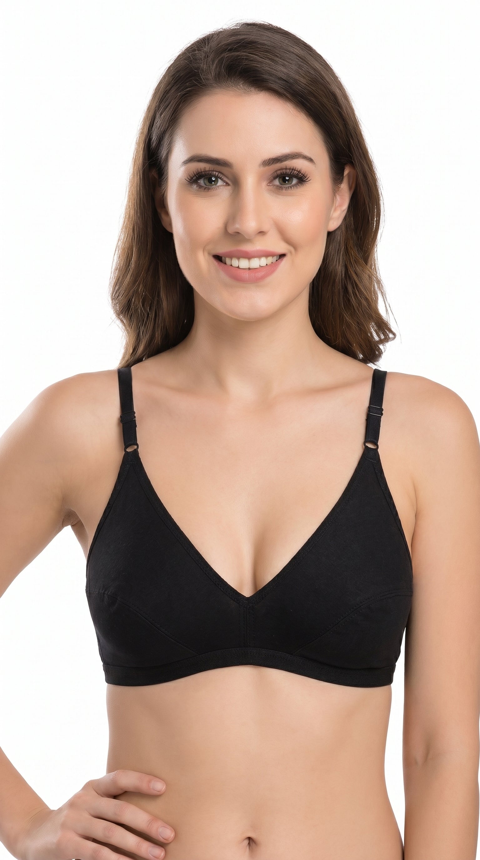 Non Padded Cotton Bra Black