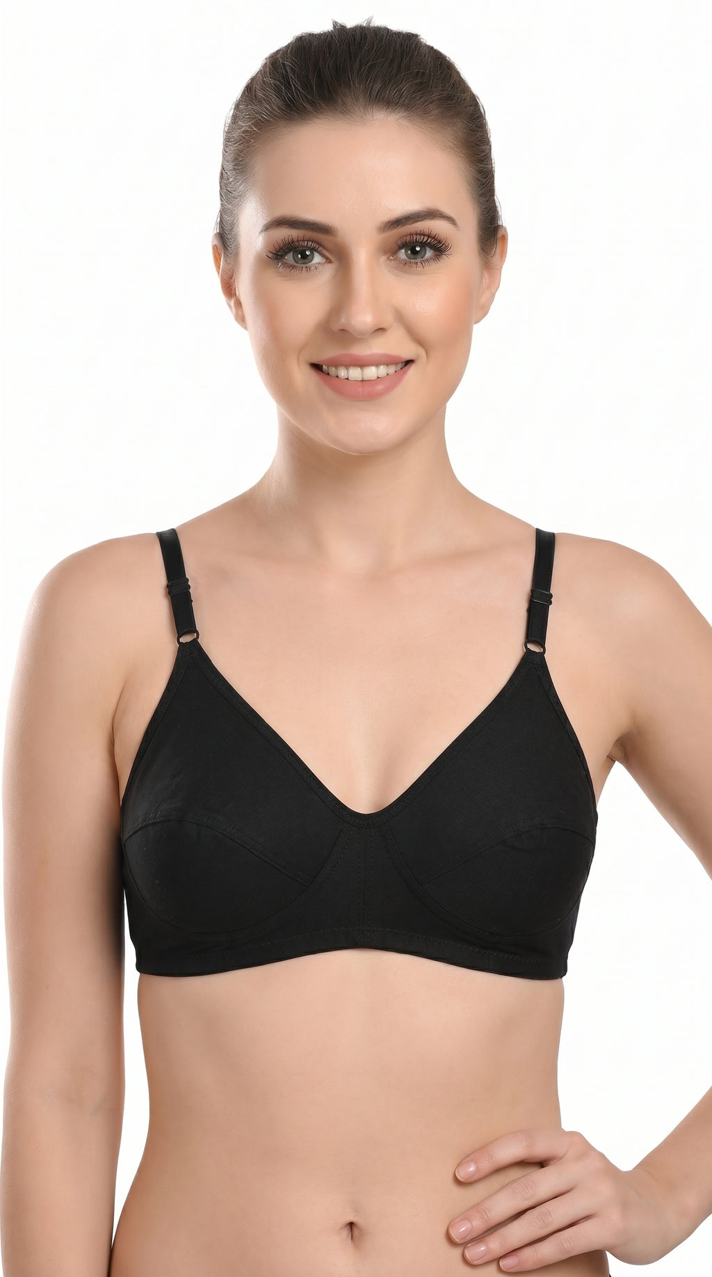 Non Padded Cotton Bra Black