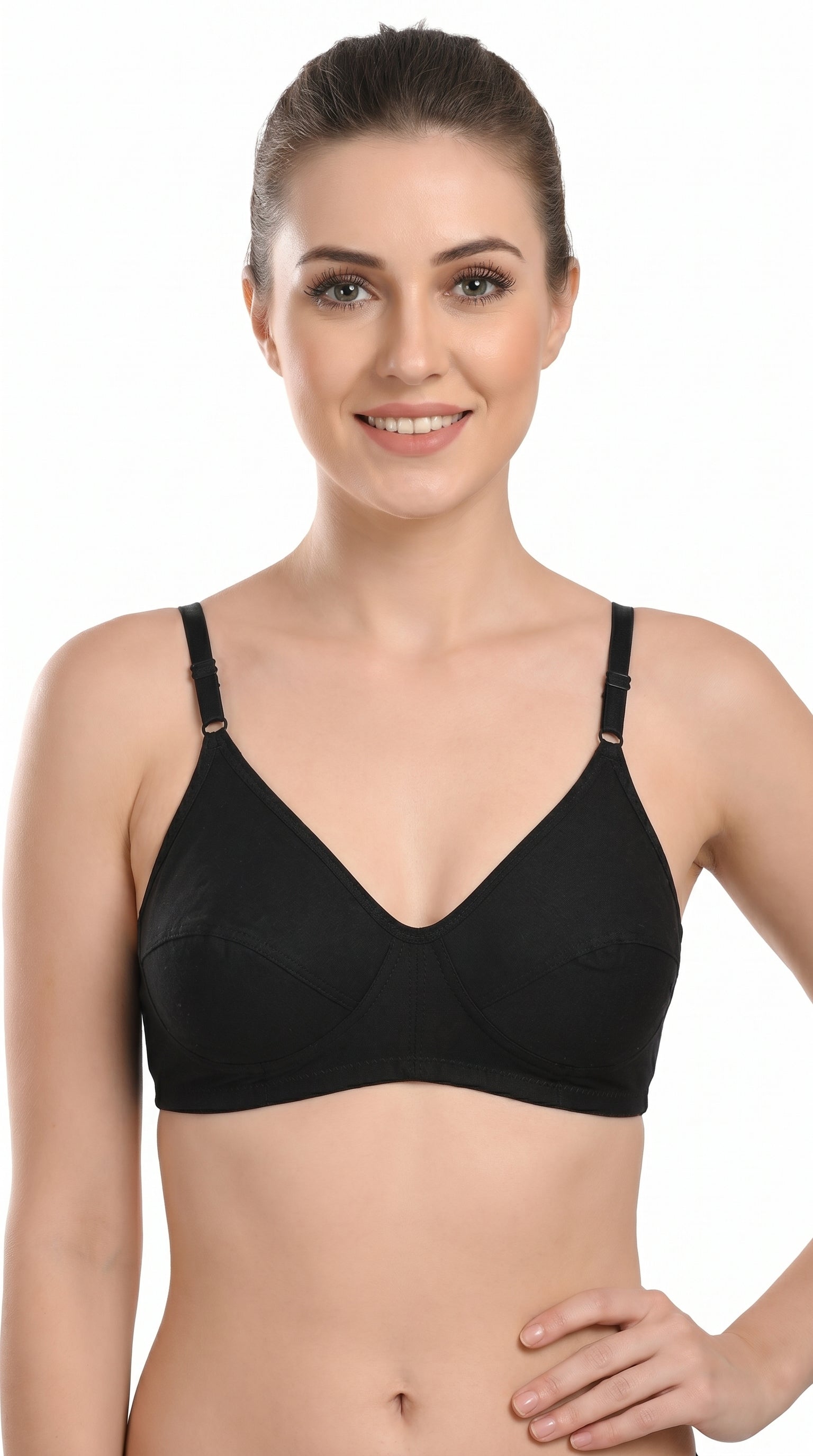 Non Padded Cotton Bra Black