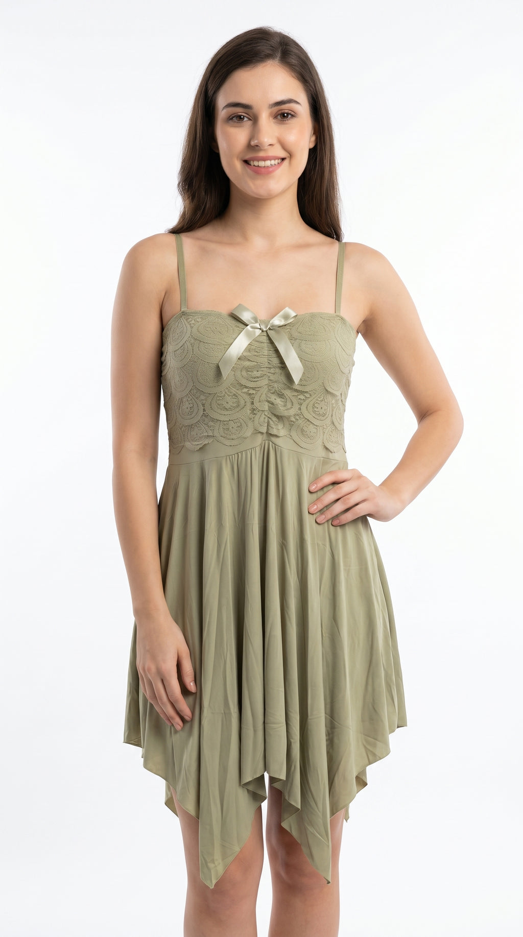 Frock Lace Cami Style Nighty 2 Pcs