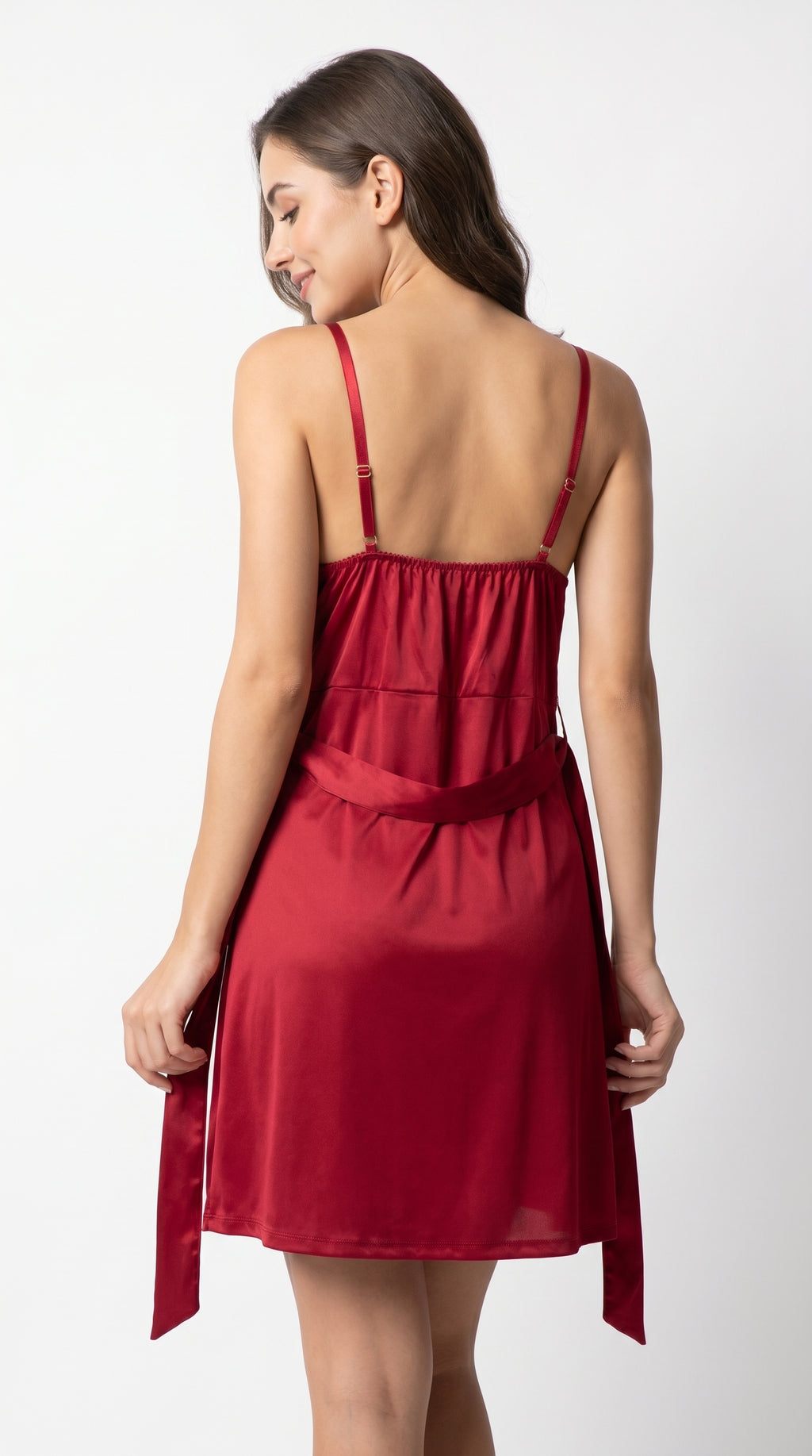 Soft Silk Gown Nighty 3 Pcs