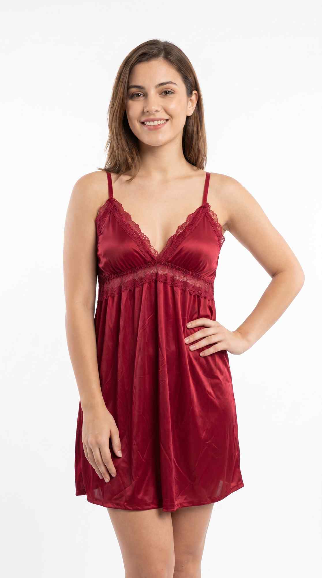 Soft Silk Gown Nighty 3 Pcs