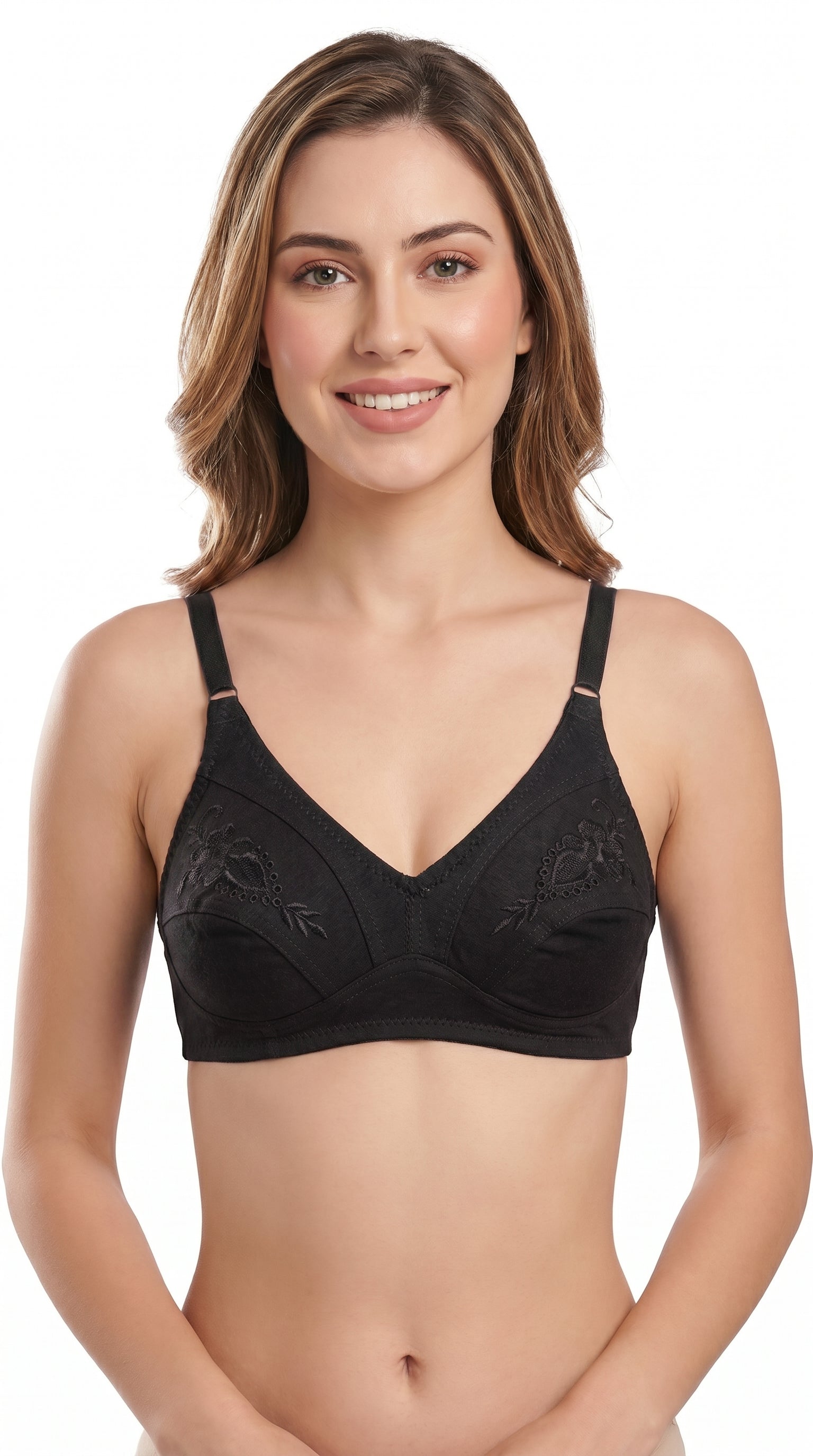 Non Padded Cotton Embroidery Bra