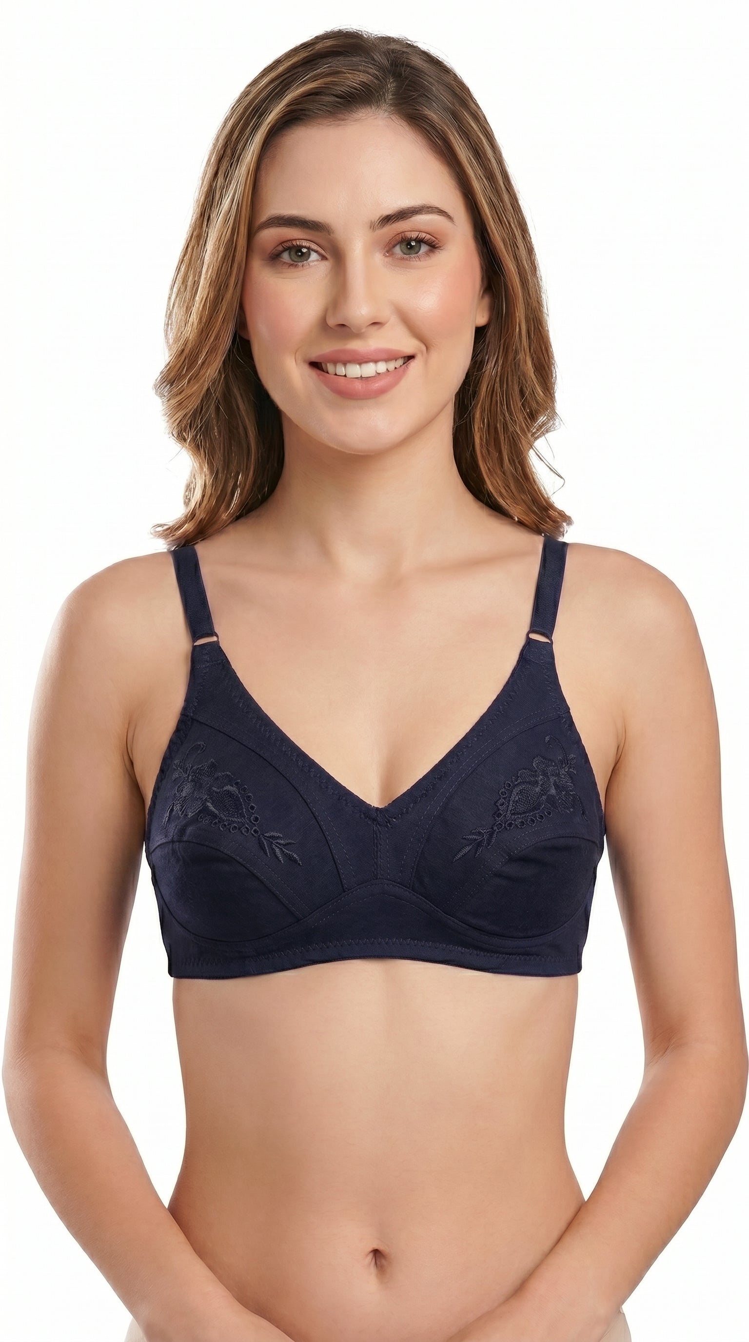 Non Padded Cotton Embroidery Bra