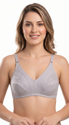 Non Padded Cotton Embroidery Bra