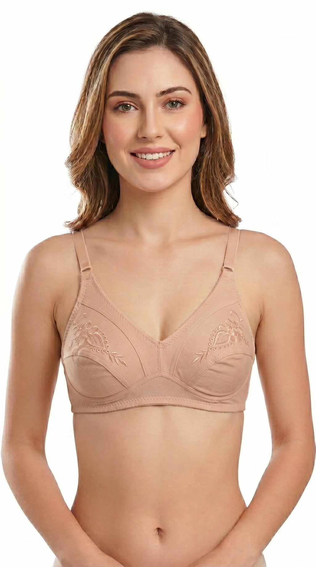 Non Padded Cotton Embroidery Bra