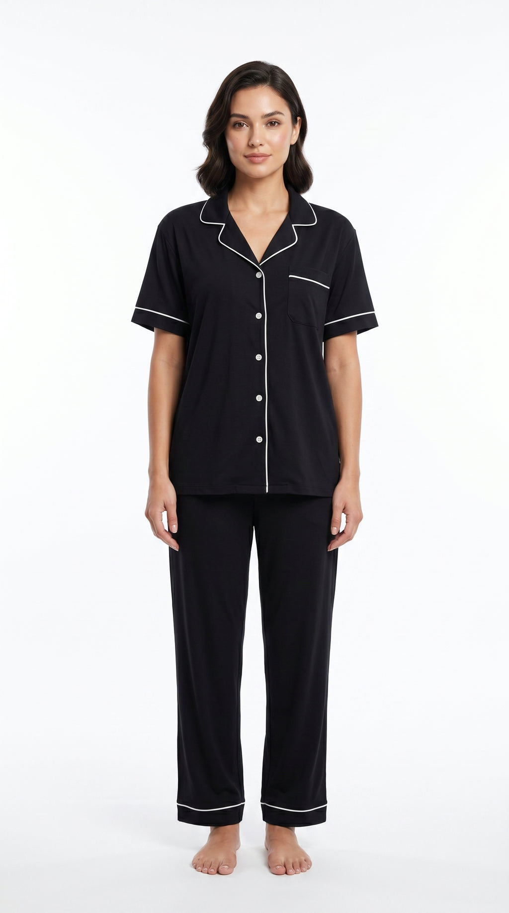 Soft Cotton Satin Silk Night Suit