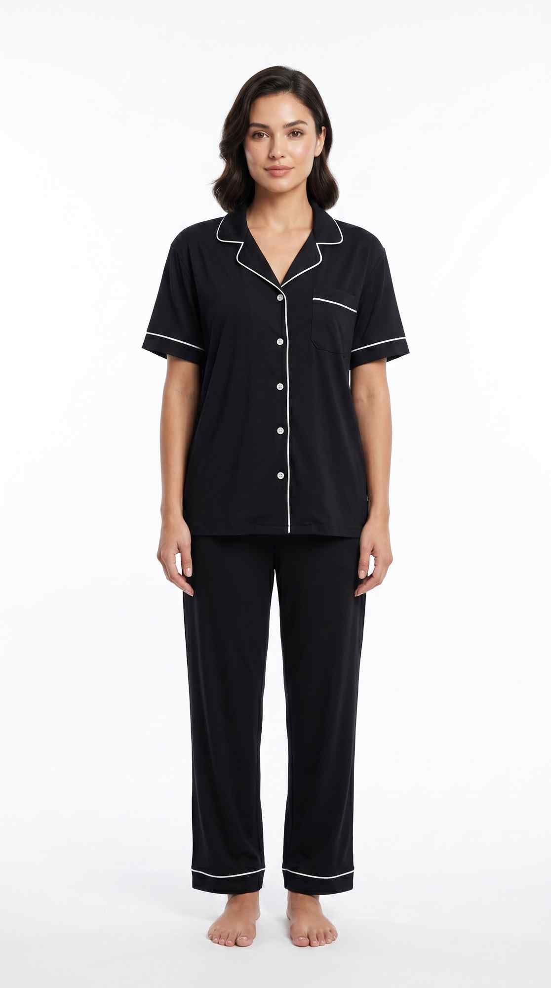 Soft Cotton Satin Silk Night Suit