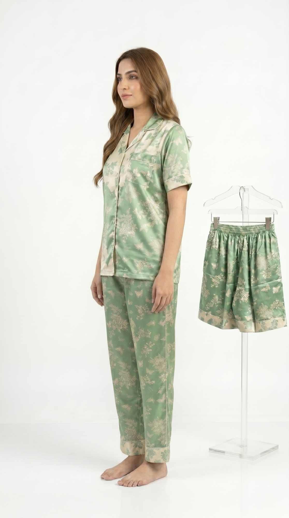 Floral Soft Cotton PJ Set 3 in 1