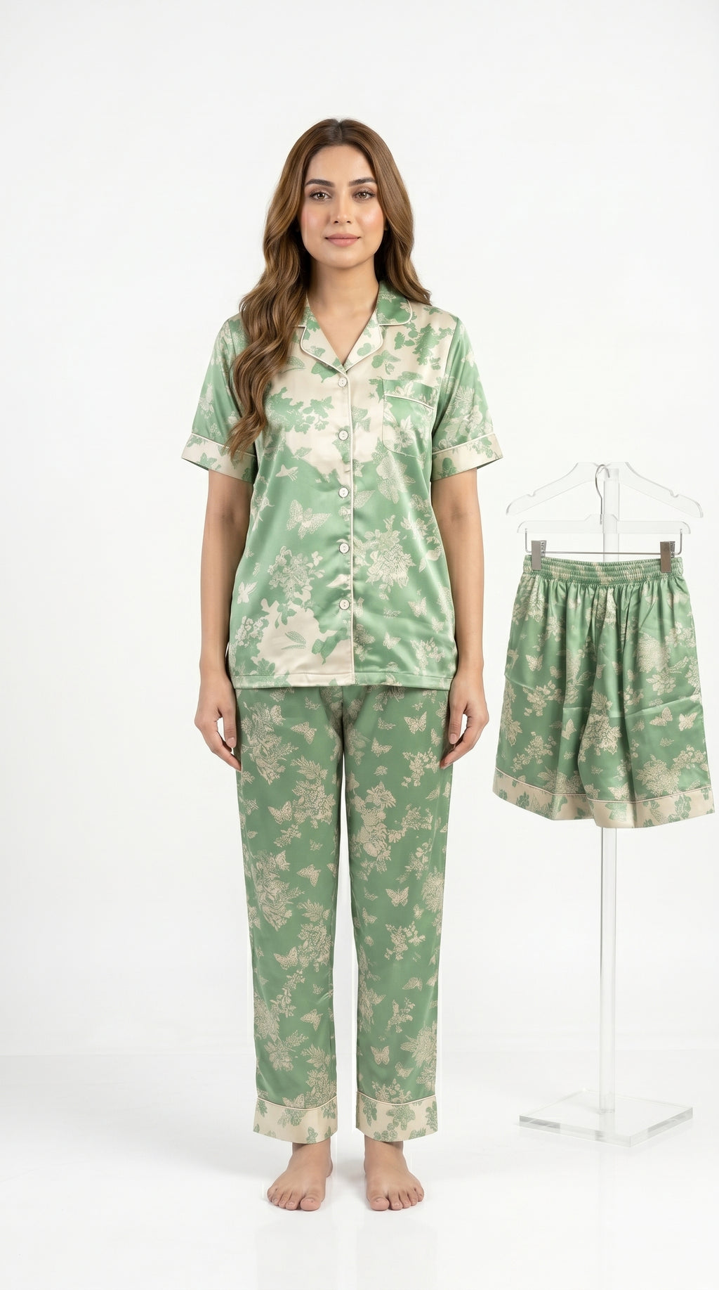 Floral Soft Cotton PJ Set 3 in 1