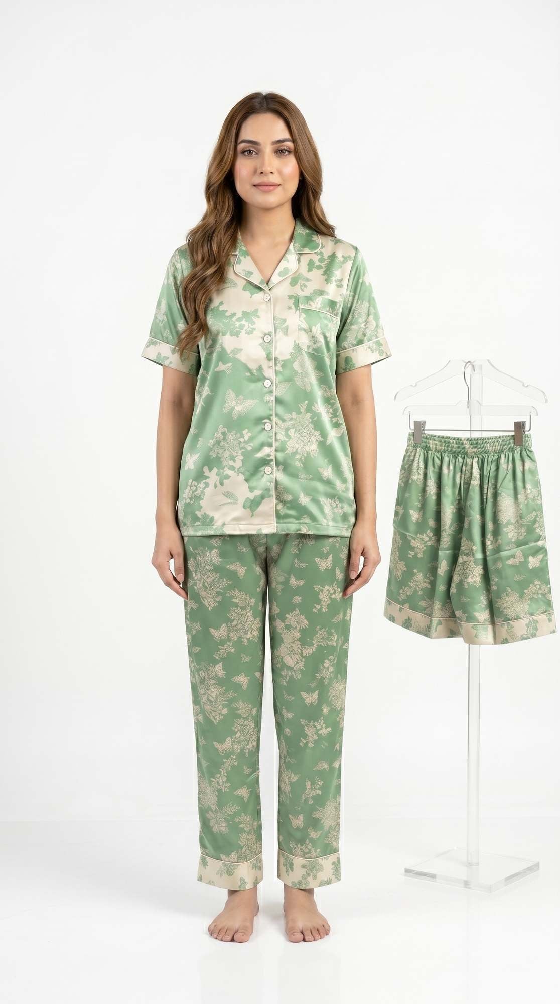 Floral Soft Cotton PJ Set 3 in 1
