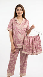 Floral Soft Cotton PJ Set 3 in 1