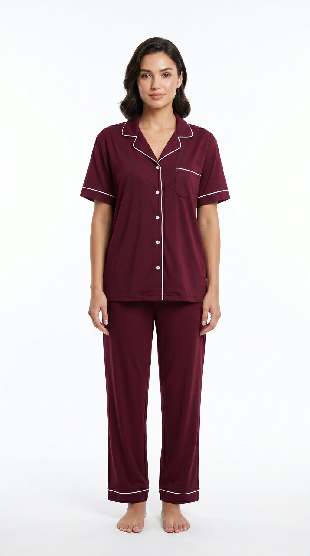 Soft Cotton Satin Silk Night Suit