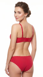 Soft Padded Polka Dots Bra Panty Set Red