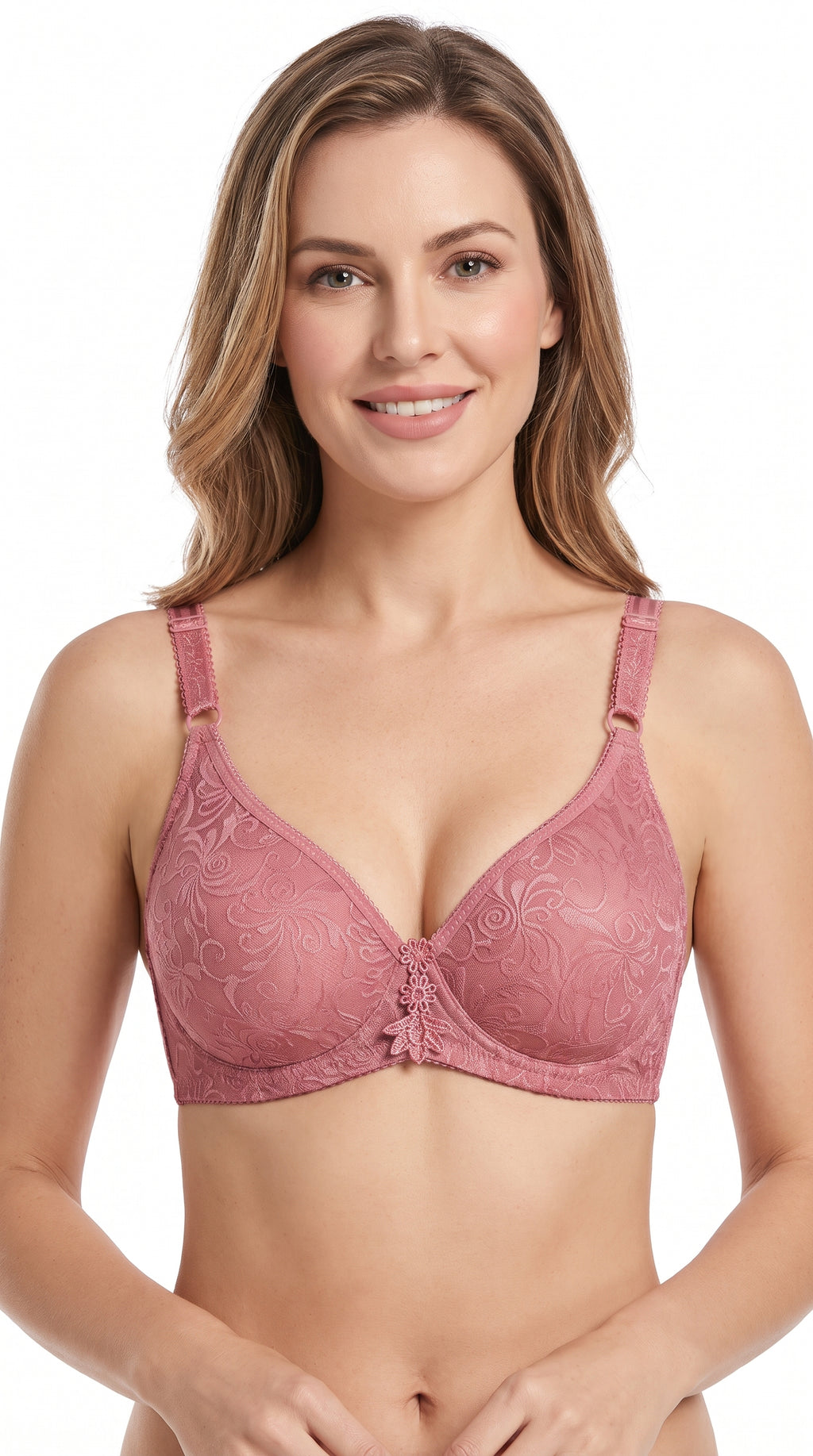 Padded T Shirt Daily Wear Bra Pink