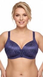 Padded T Shirt Daily Wear Bra Purple Lines