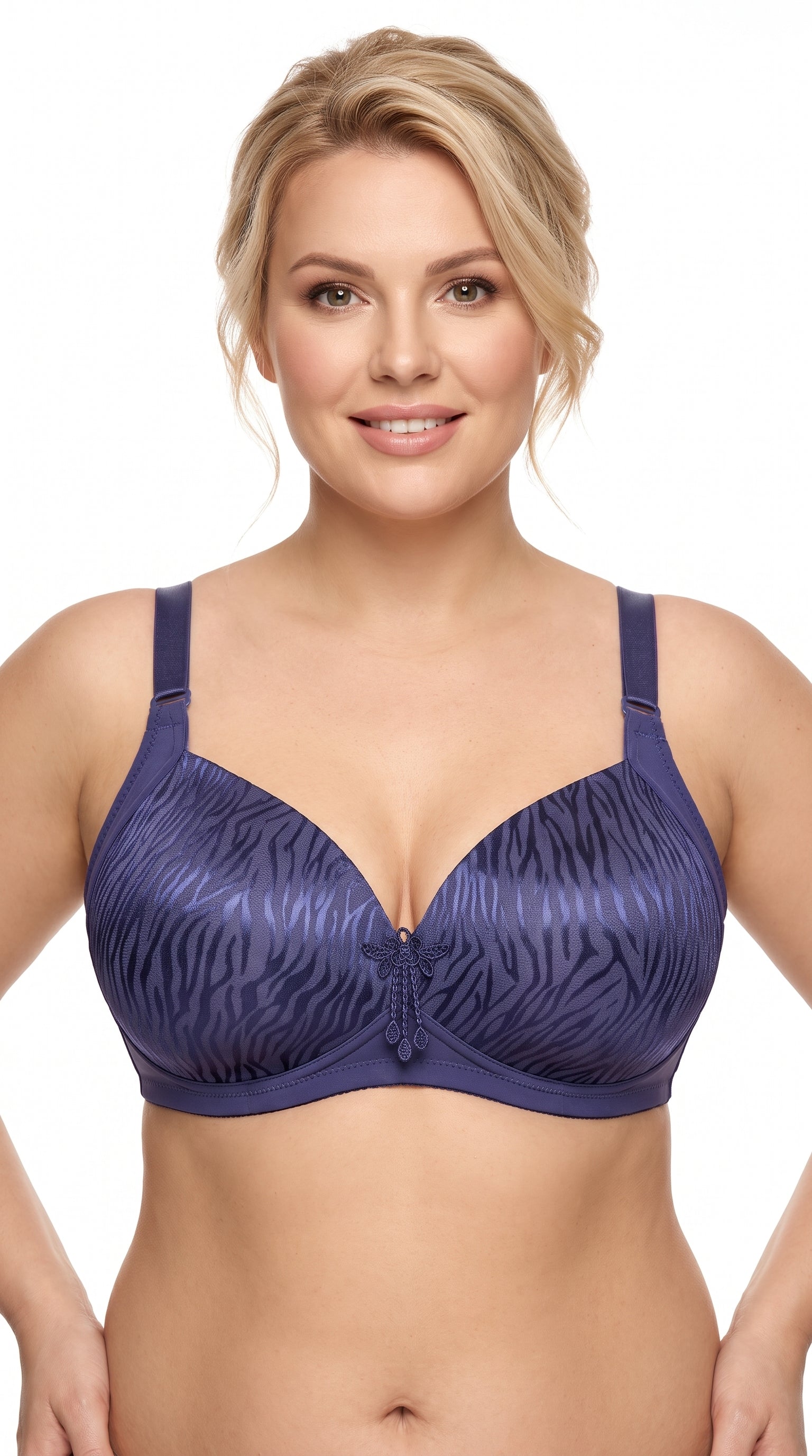 Padded T Shirt Daily Wear Bra Purple Lines