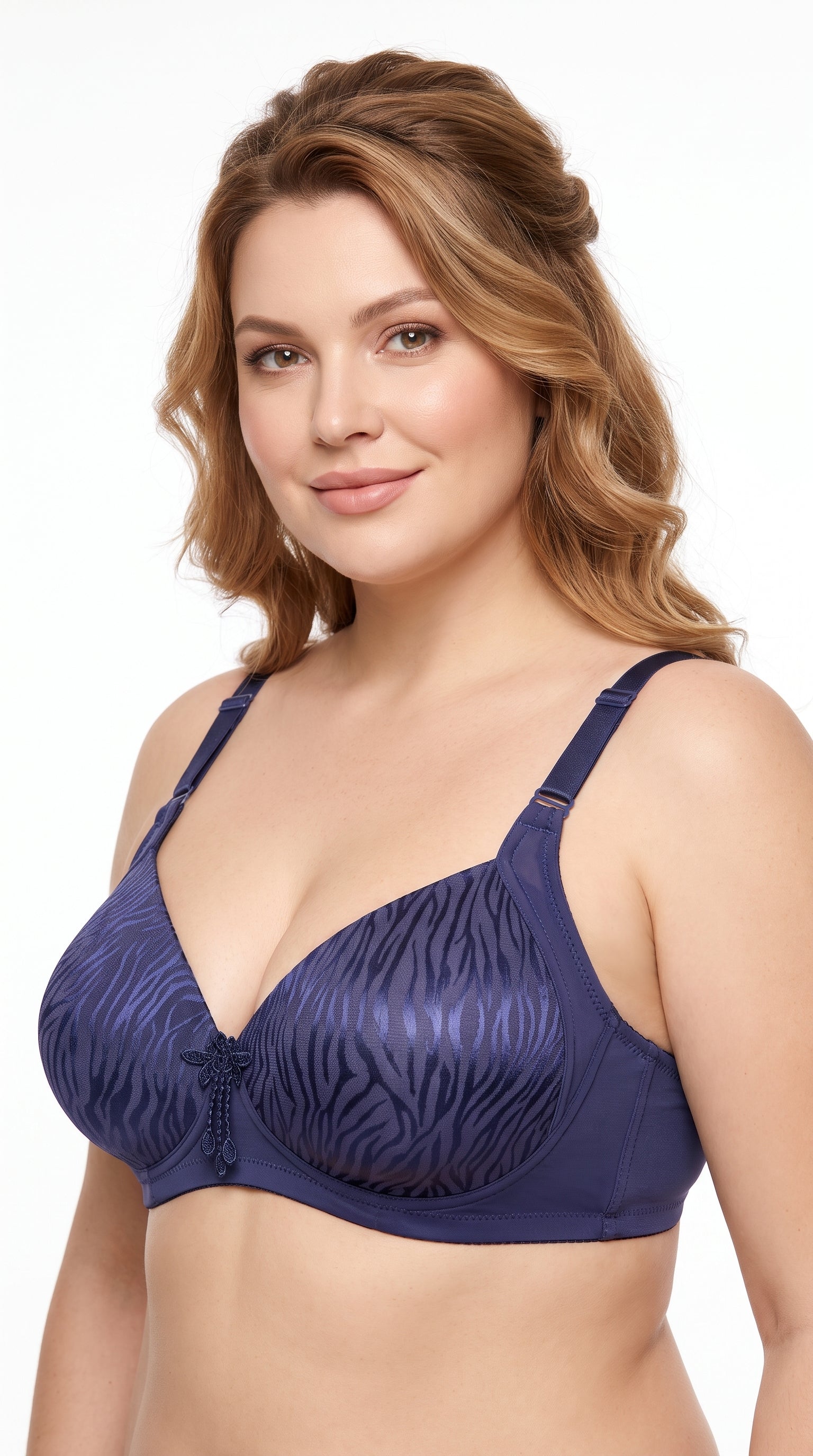 Padded T Shirt Daily Wear Bra Purple Lines
