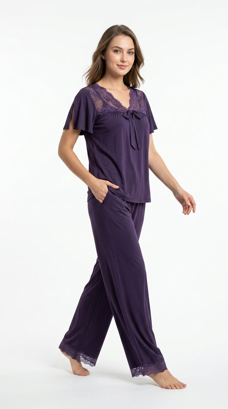 PJ set soft cotton net collar 2 Pcs