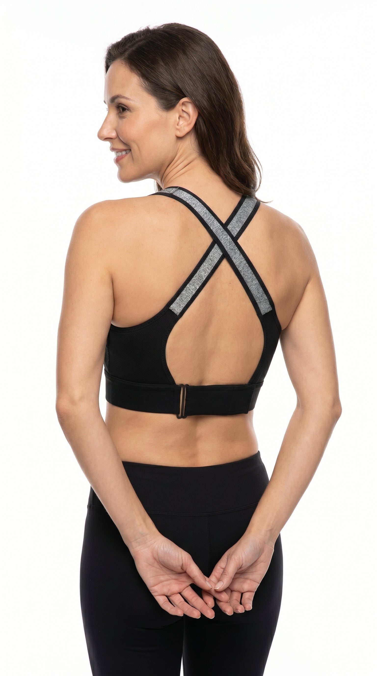 Active Pro Zip Sports Bra Grey