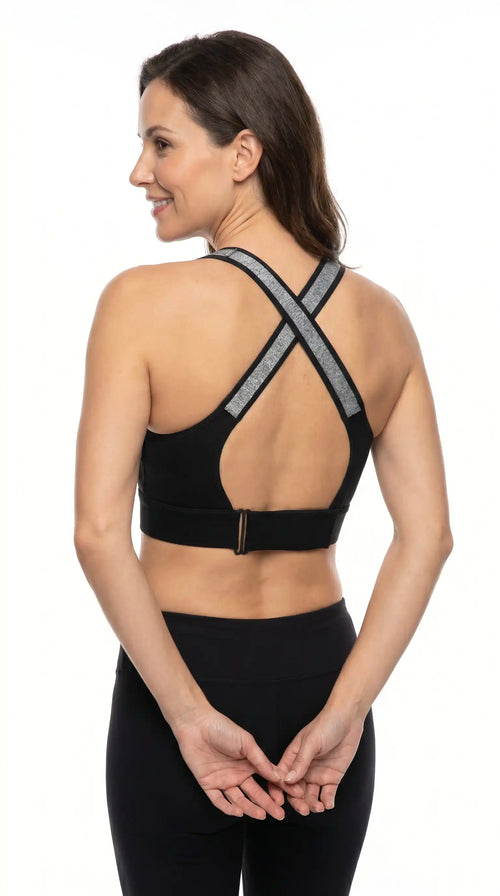 Active Pro Zip Sports Bra Grey
