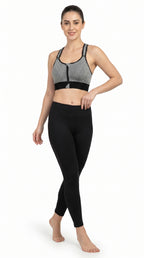 Active Pro Zip Sports Bra Grey