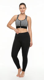 Active Pro Zip Sports Bra Grey