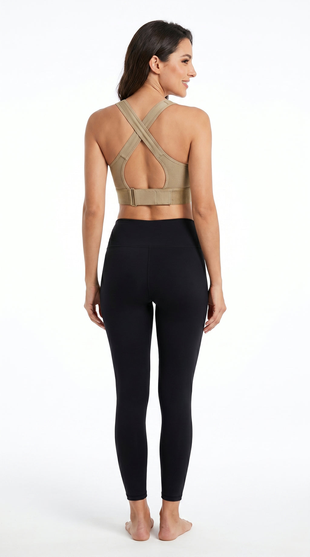 Active Pro Zip Sports Bra Olive Green