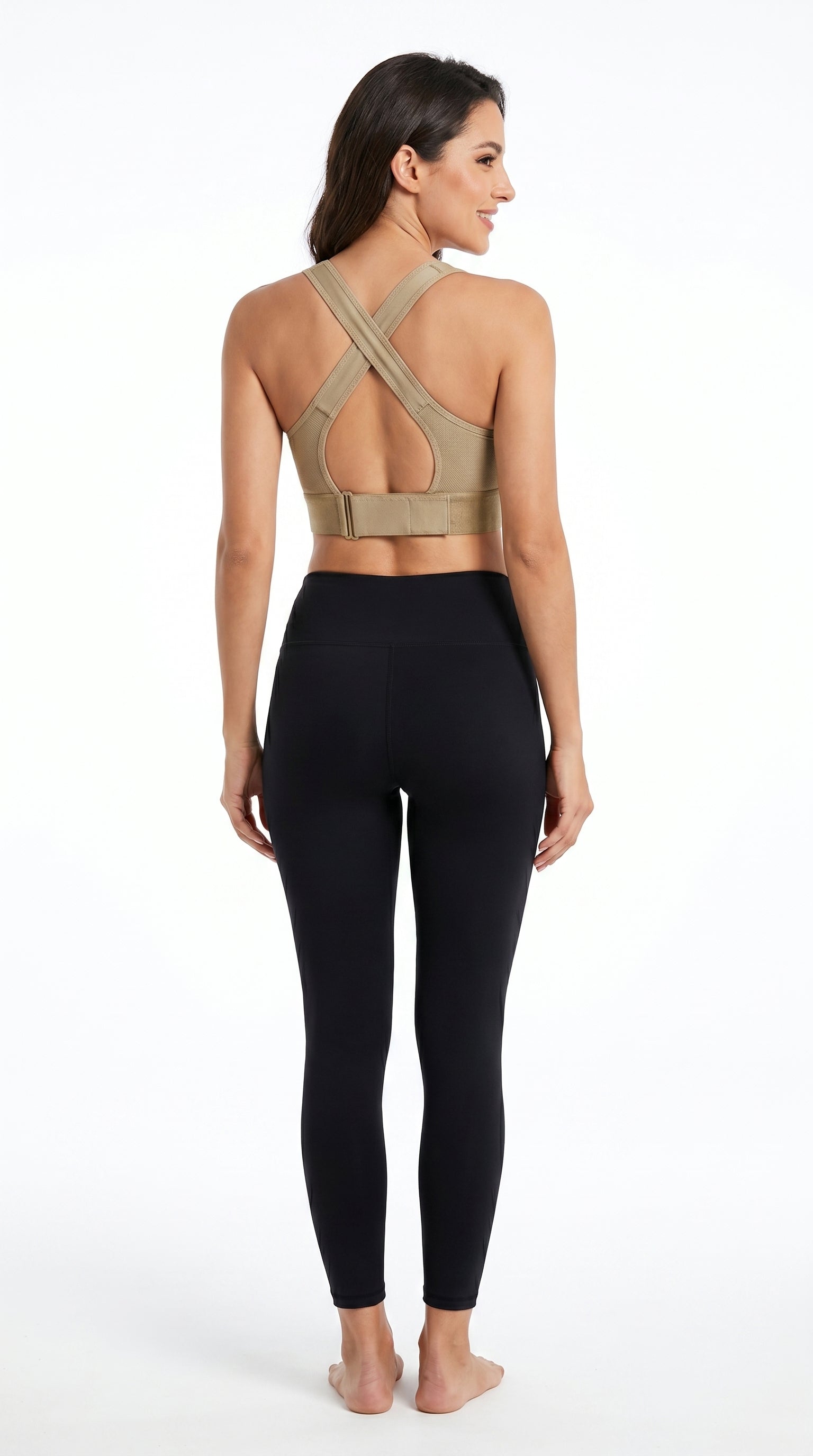Active Pro Zip Sports Bra Olive Green