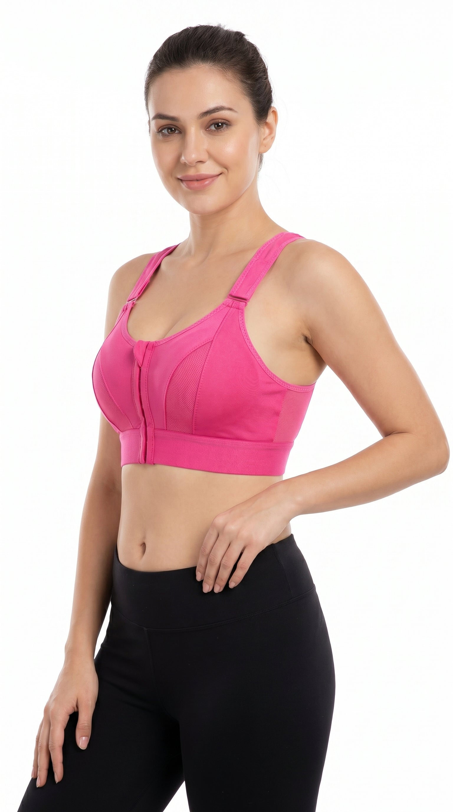 Active Pro Zip Sports Bra Pink