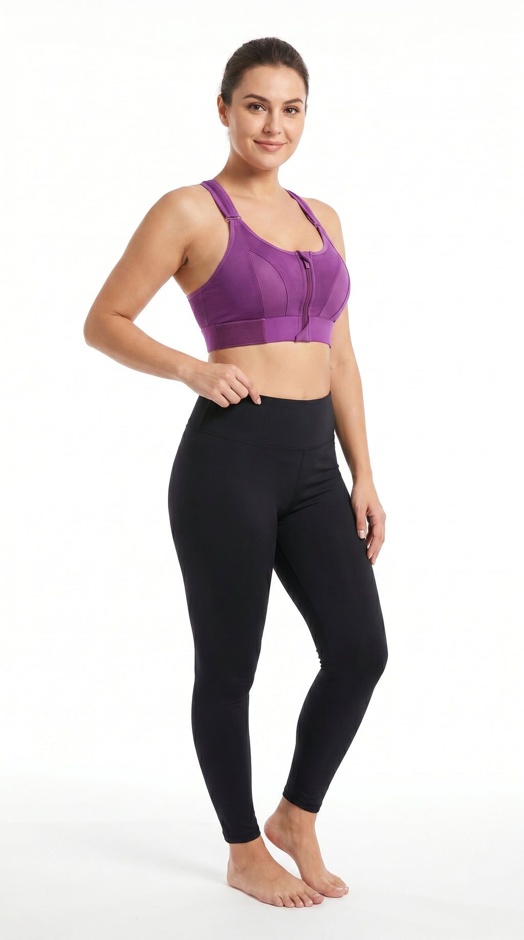 Active Pro Zip Sports Bra Purple