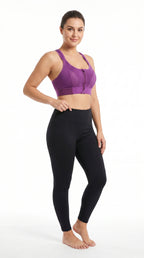 Active Pro Zip Sports Bra Purple