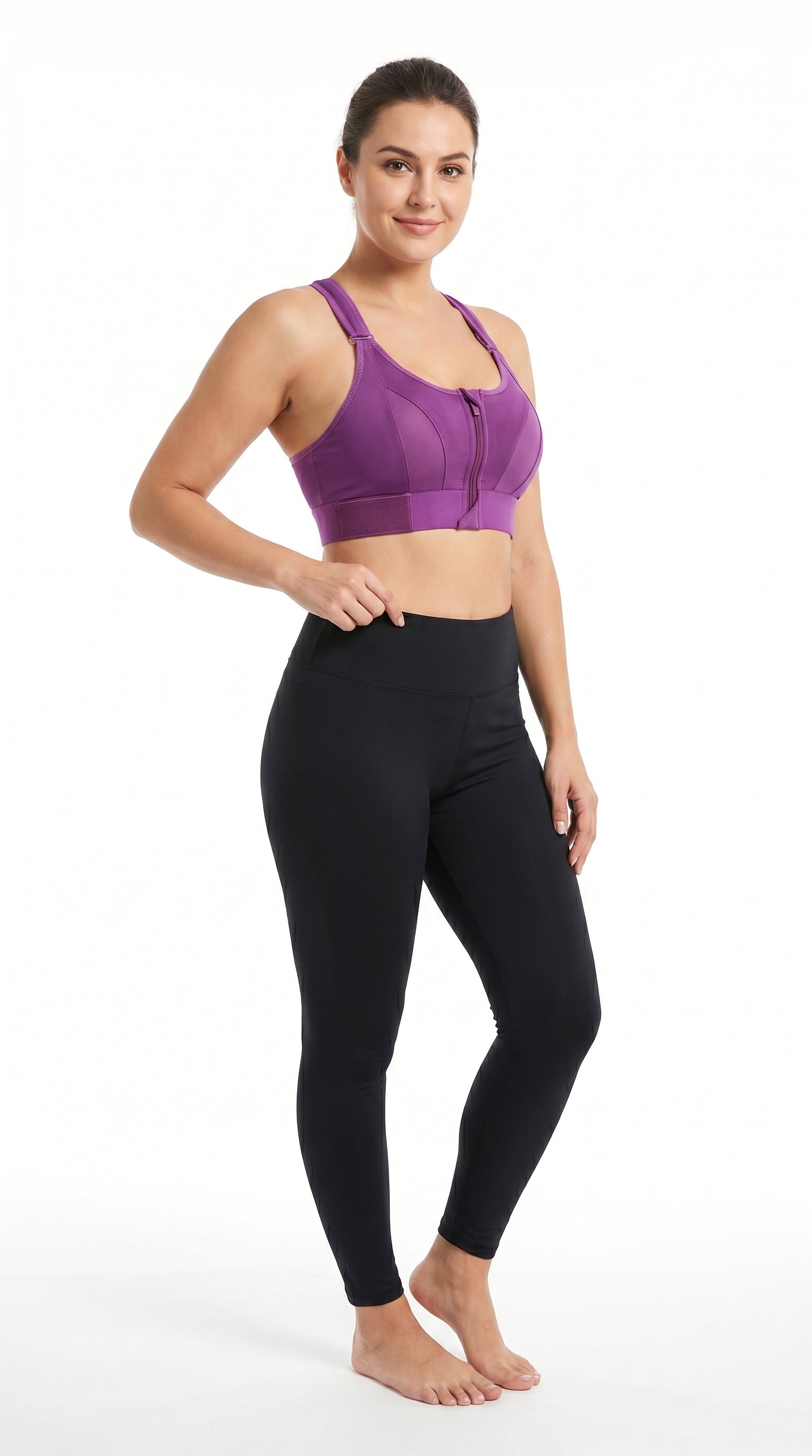 Active Pro Zip Sports Bra Purple