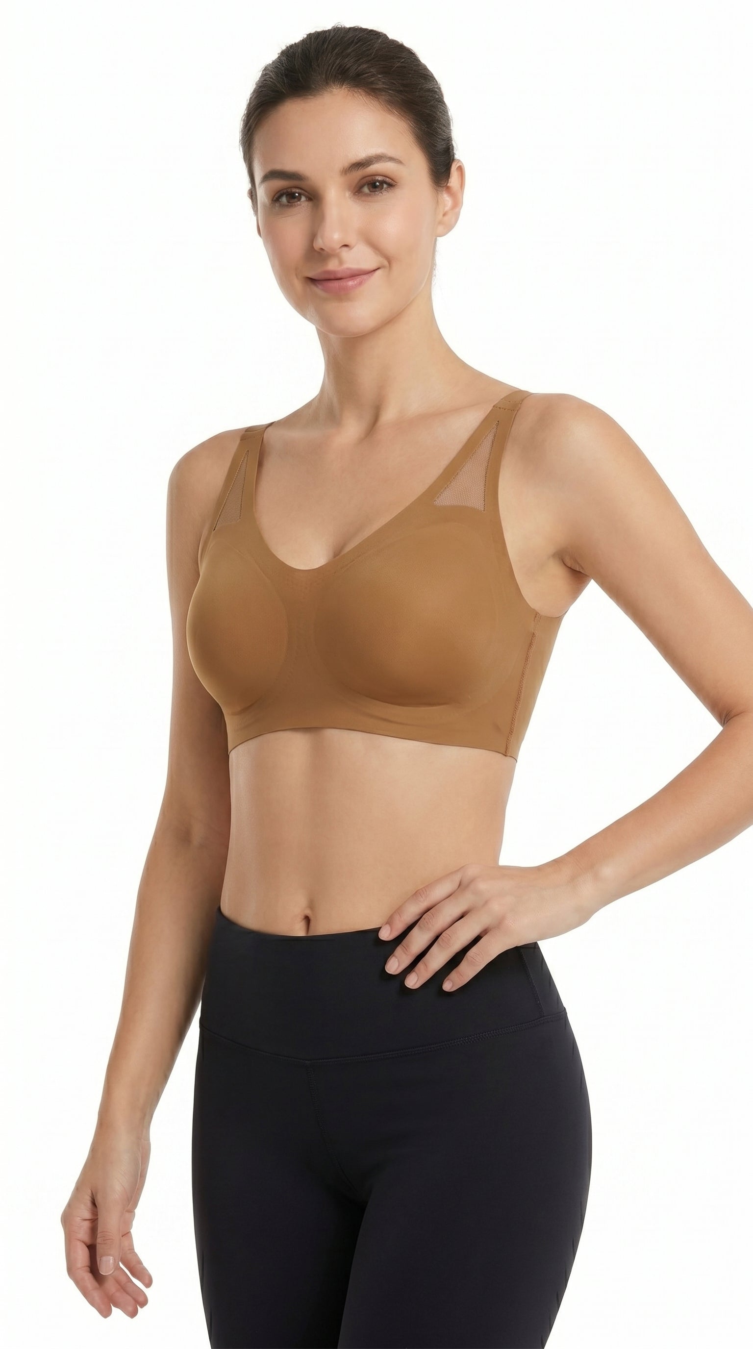 Padded Seamless Cloud Fit Bra Camel Brown